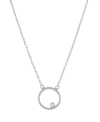 Giani Bernini Clear Cubic Zirconia Circle Necklace In Sterling Silver