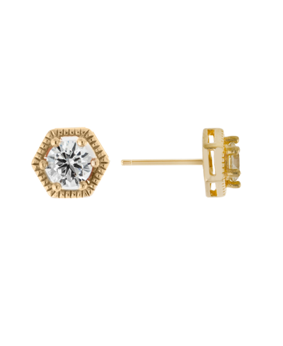 Giani Bernini Cubic Zirconia Post Stud Earrings In Gold Over Silver