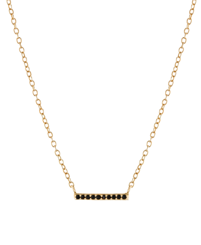 Giani Bernini Black Spinel Bar Necklace In Gold Over Silver