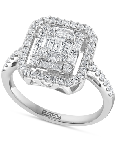 Effy Collection Effy Hematian Diamond Baguette Cluster Ring (1 Ct. T.w.) In 18k White Gold