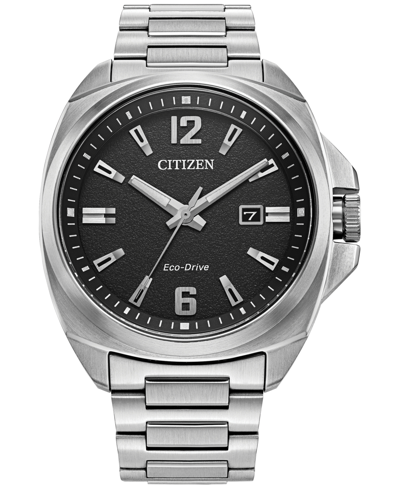 Citizen Eco-drive Men's Sport Luxury Stainless Steel Bracelet Watch 42mm In Black