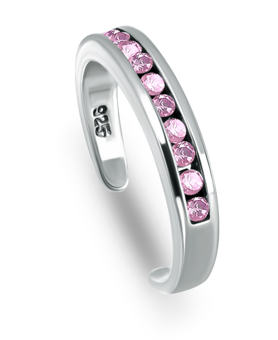Giani Bernini Cubic Zirconia Channel Set Sterling Silver Toe Ring In Pink
