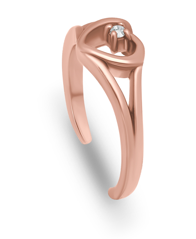 Giani Bernini Cubic Zirconia Heart 18k Rose Gold And Gold Over Silver, Sterling Silver Toe Ring In Rose Gold Over Silver