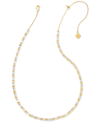 Kendra Scott Juliette Baguette Cubic Zirconia Adjustable Strand Necklace In 14k Gold Plated, 19 In White Crystal
