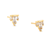 Kendra Scott Juliette Baguette Cubic Zirconia Stud Earrings In 14k Gold Plated In White Crystal