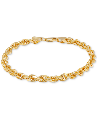 Macy's Men's Glitter Rope Bracelet In 10k Gold