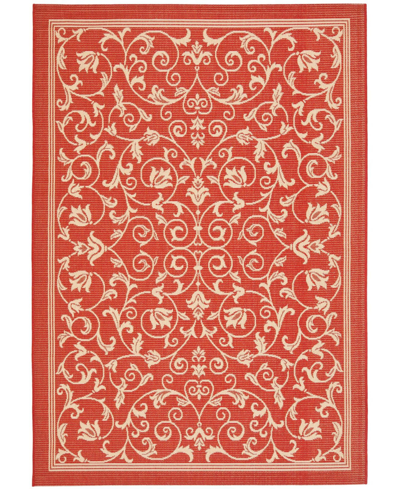 Safavieh Courtyard Cy2098 Red And Natural 8' X 11' Outdoor Area Rug
