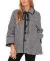 Cece Houndstooth Cape Jacket In Rich Black