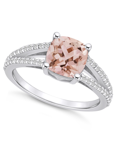 Macy's Morganite And Diamond Accent Ring In 14k White Gold