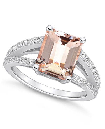 Macy's Morganite And Diamond Accent Ring In 14k White Gold