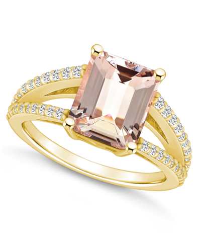 Macy's Morganite And Diamond Accent Ring In 14k Yellow Gold