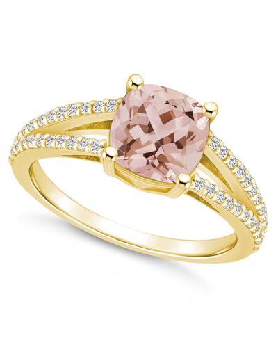 Macy's Morganite And Diamond Accent Ring In 14k Yellow Gold
