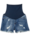 ARTICLES OF SOCIETY ARTICLES OF SOCIETY MORRO BAY DESTRUCTED DENIM MATERNITY SHORTS