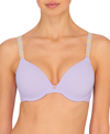 Natori Pure Luxe Full Fit Coverage T-shirt Everyday Support Bra (38b) Women's In Grape Ice/citrine