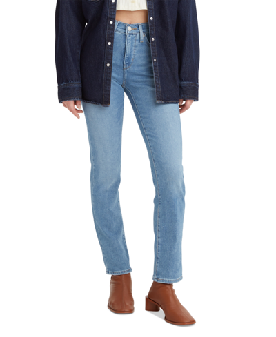 Levi's 70s High Slim Straight-leg High-rise Stretch-denim Jeans In Medium Indigo Worn In