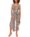 Vince Camuto Women's Animal-print Tie-front Sleeveless Jumpsuit In New Ivory