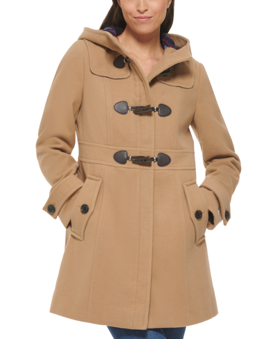 Tommy Hilfiger Women's Hooded Toggle Walker Coat, Created For Macy's In  Camel | ModeSens