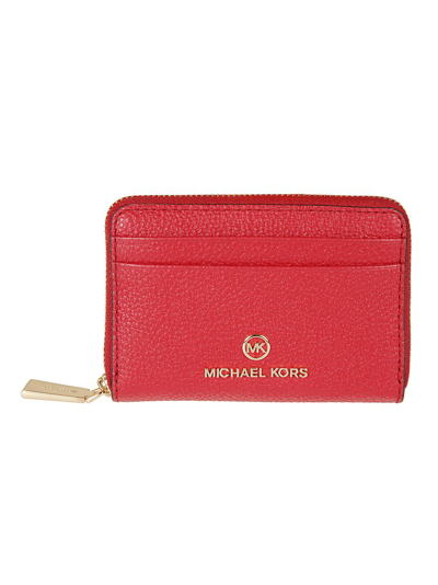 Michael Michael Kors Jet Set Zipped Small Wallet In Red