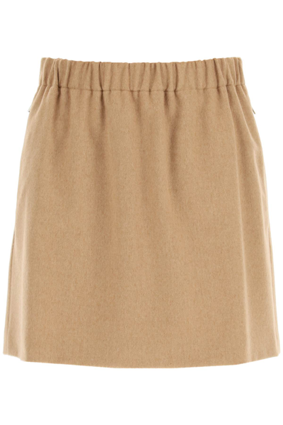 Max Mara Ottavia Brushed Camel Mini Skirt