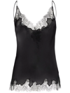 Carine Gilson Lace-trimmed Silk-satin Camisole In Black