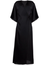 CARINE GILSON TIE-WAIST SILK DRESSING GOWN