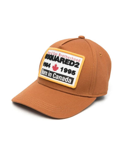 Dsquared2 Logo-patch Baseball Cap In Brown