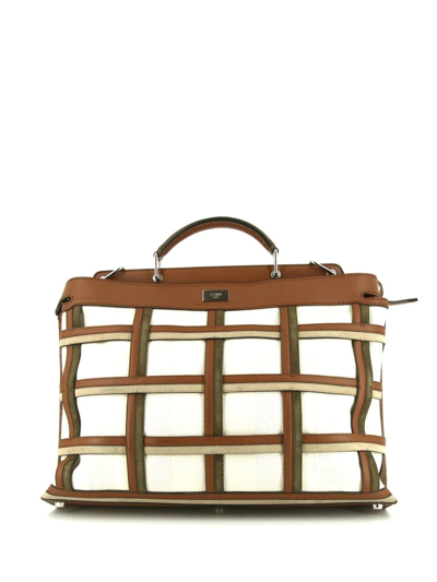 Pre-owned Fendi Peekaboo Panelled Handbag In Brown