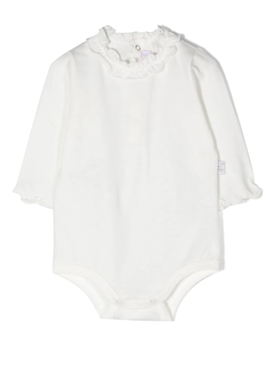 Il Gufo Babies' Button-front Long-sleeved Body In White