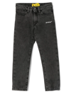 Off-white Drag-stripe Mid-rise Jeans In Grey