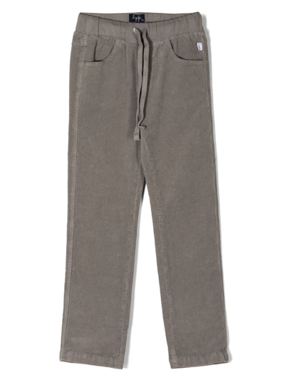 Il Gufo Kids' Elasticated Corduroy Trousers In Grey