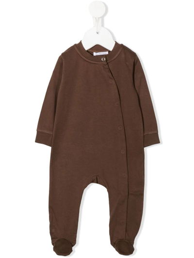 Studio Clay Babies' Long-sleeve Organic-cotton Onesie In Brown