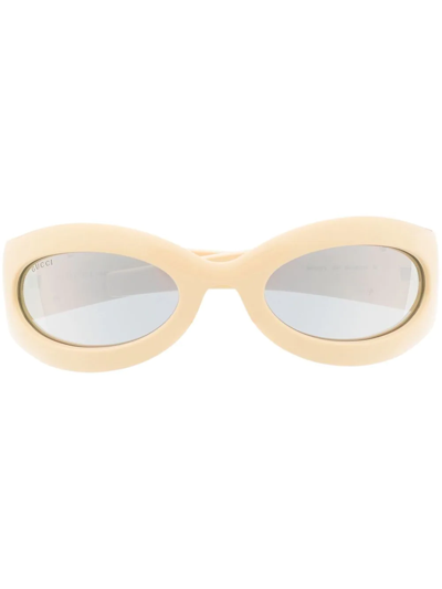 Gucci Geometric-frame Sunglasses In Neutrals