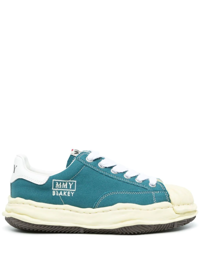 Miharayasuhiro Ridged-trim Low-top Sneakers In Blue