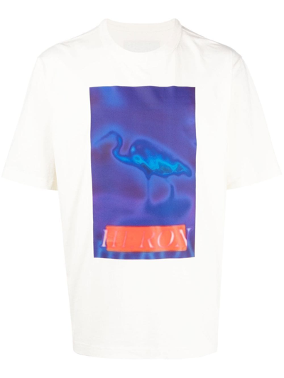 Heron Preston Heron Censored Graphic-print Cotton-jersey T-shirt In White