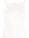 Courrèges Ribbed-knit Vest Top In White