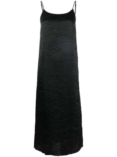 Uma Wang Crease-effect Midi Dress In Black