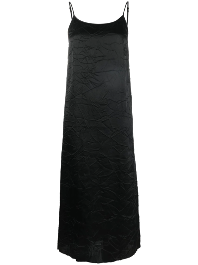 Uma Wang Sleeveless Shift Midi Dress In Black