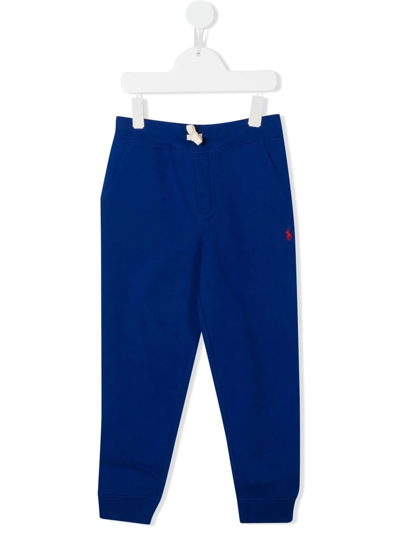 Ralph Lauren Kids' Embroidered-logo Track Pants In Blue