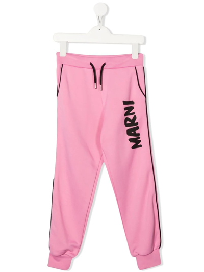 Marni Teen Logo-print Track Pants In Candy