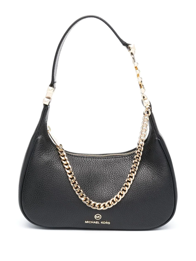 Michael Michael Kors Chain-link Leather Shoulder Bag In Black