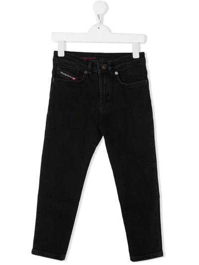 Diesel Five-pocket Slim-cut Trousers In Black