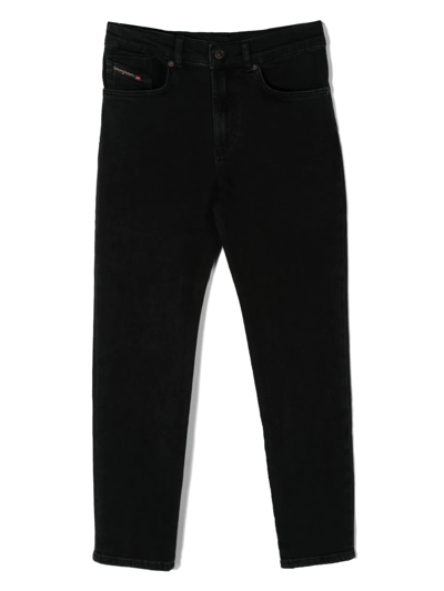 Diesel Teen Five-pocket Denim Jeans In Black
