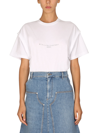 Stella Mccartney Crystal Logo T-shirt In Bianco