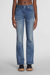 Ganni Blue Denim Wide Jeans In Blue