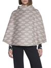 Max Mara Dorina All-over Logo Printed Cape In Beige