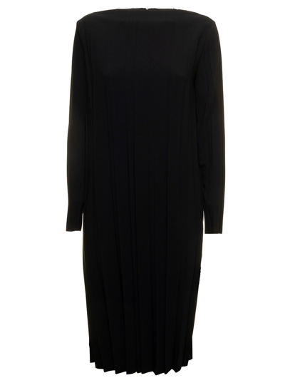 Antonelli Pleat-detail Midi Dress In Black