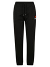 Kenzo Brushed Cotton Crest Logo Sweatpants With Cuffs In 99j