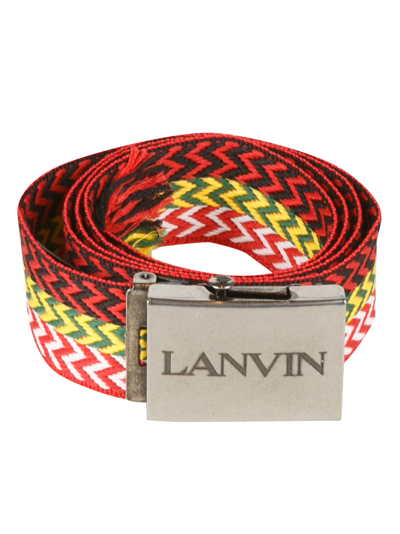 Lanvin Multicolour Chevron Print Belt In Чёрный,мульти
