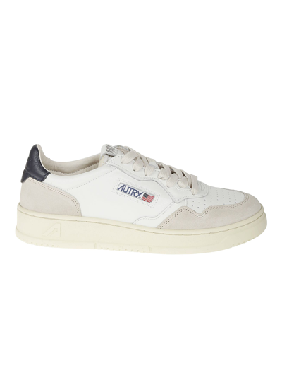 Autry Logo Patched Low Trainers In Wht/green