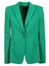 Pinko Signum Single-breasted Viscose Blazer In Green